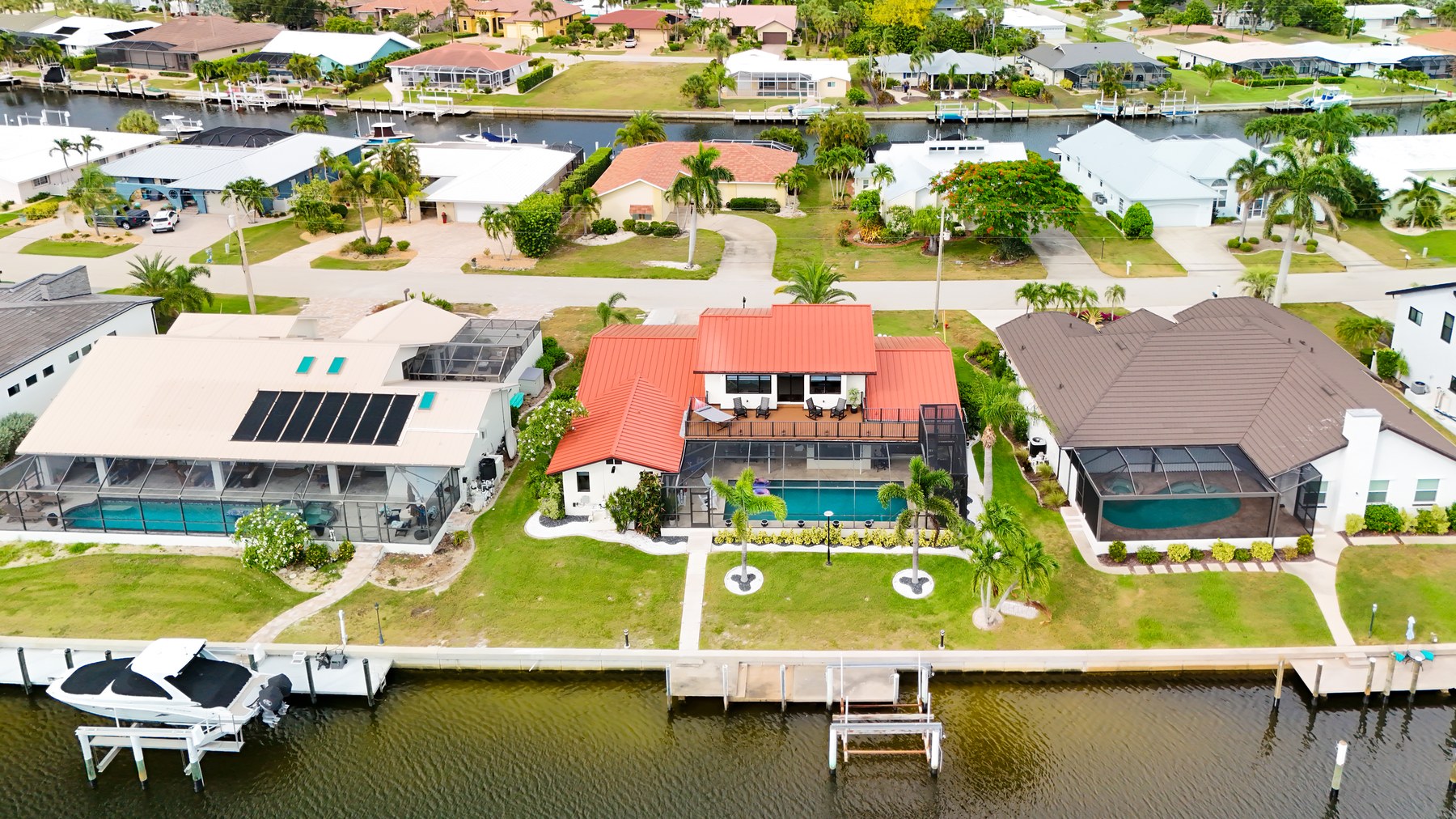 Private boat dock and canal front at 127 Hibiscus